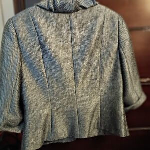 Adrianna Papell Metallic Gray Blazer
